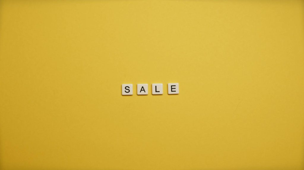 sale text on yellow background