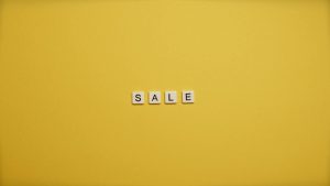 sale text on yellow background